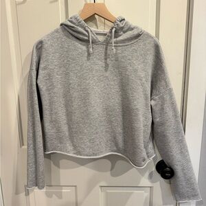 ALO Yoga Heather Gray Women's Cropped Hoodie